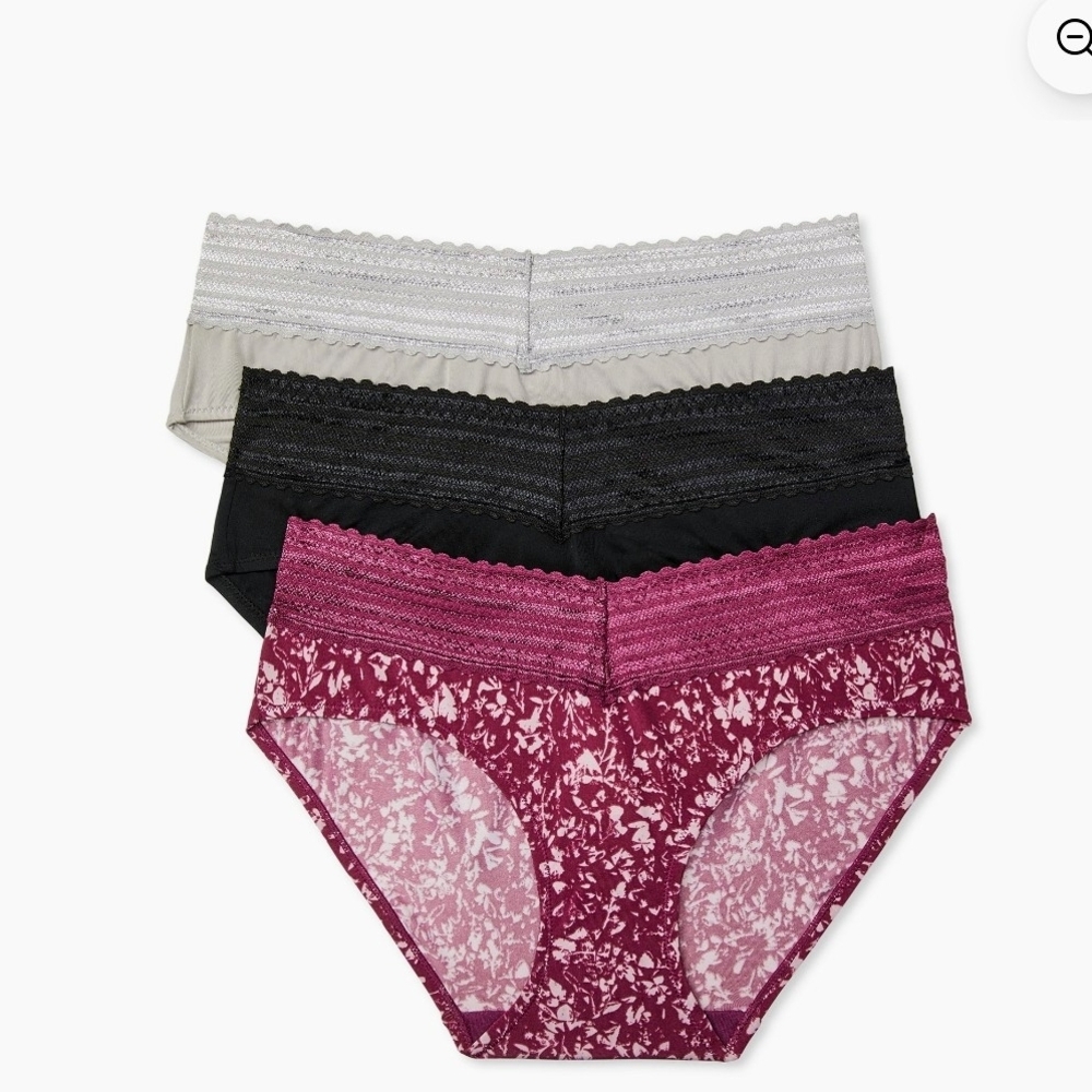 New! Sealed In Bag! Warners 3pk PANTIES XL (16/18) - Black, Gray, and Purple